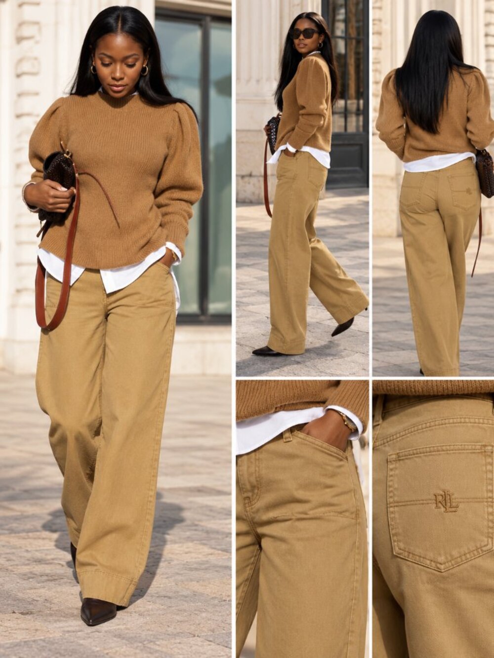NWT Vintage Polo Jeans Ralph Lauren Pants Womens 12x32 Tawny Wide Leg Y2K
